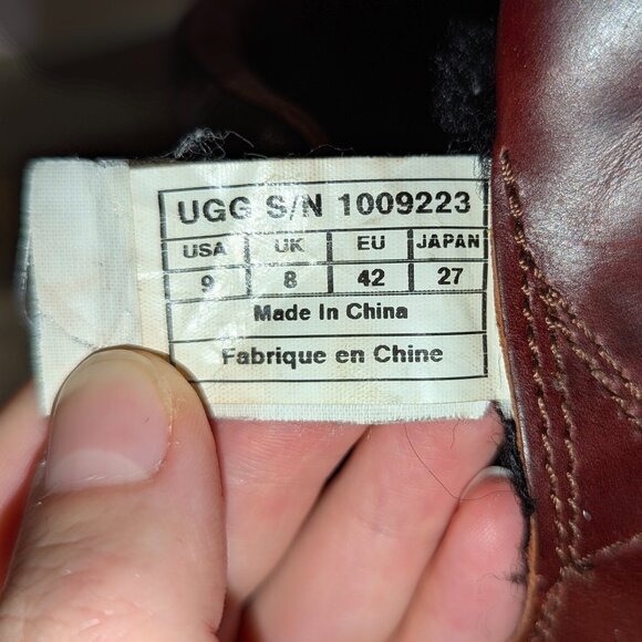 UGG Men\'s Burgundy Leather Lace-Up Boots main image 8